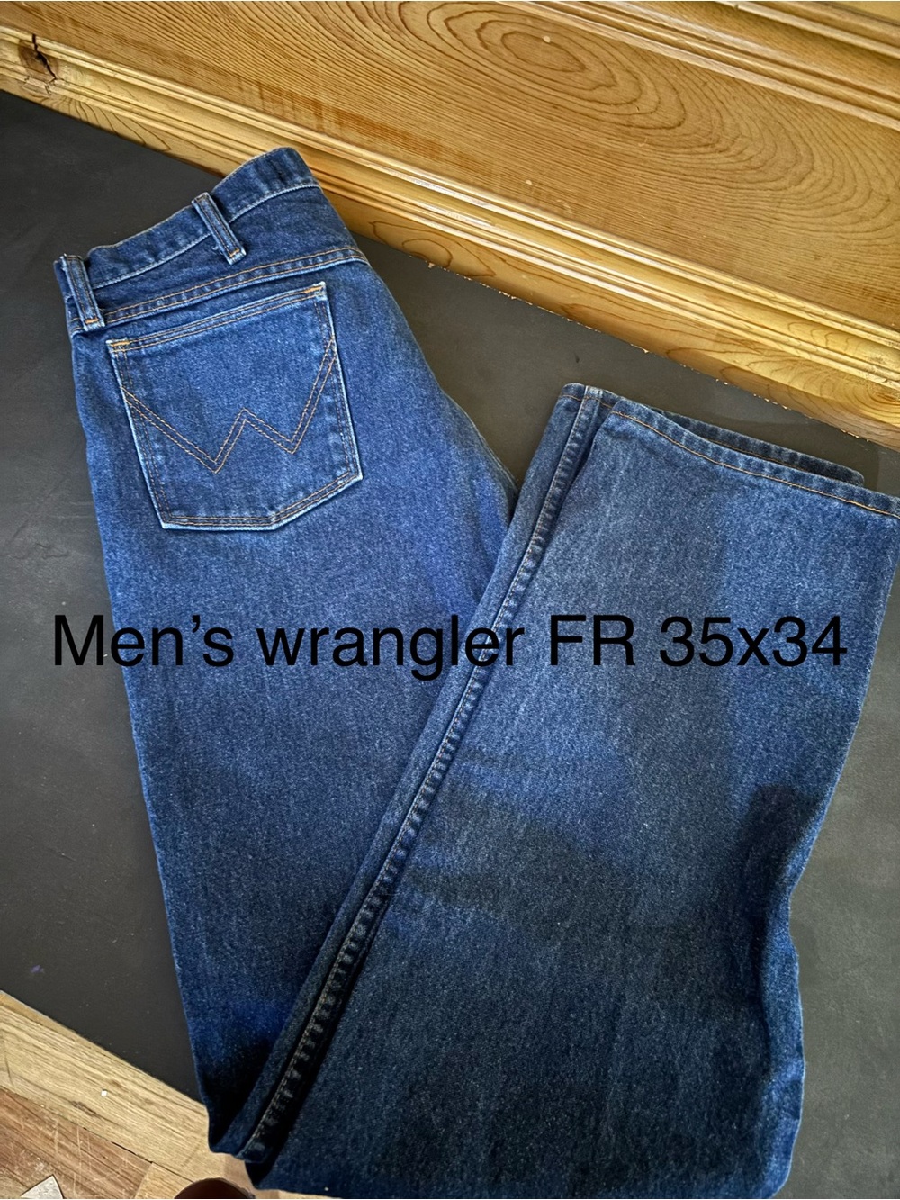 FR Wrangler Men’s Dark Indigo Relaxed Jeans